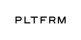 Text logo displaying the word PLTFRM in bold black uppercase letters on a white background.
