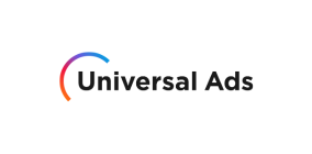 Universal Ads logo with a multicolor curved line on the left.