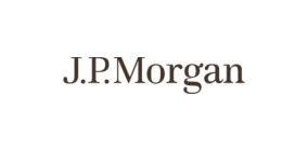 J.P. Morgan logo in brown text on white background.