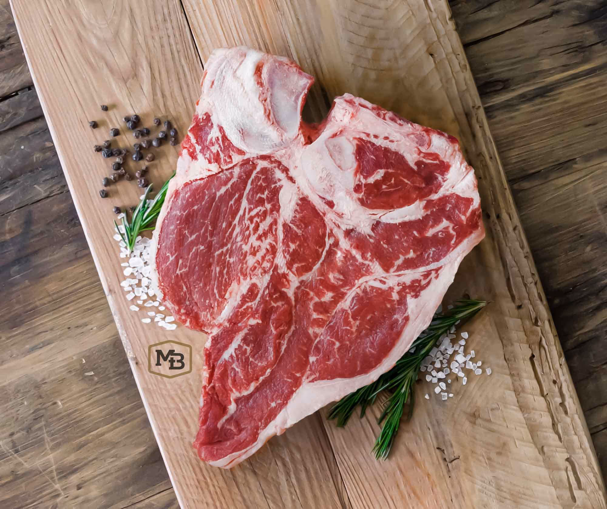 A MidAmerican Beef porterhouse steak that was raised on a local farm just 30 minutes from Kansas City