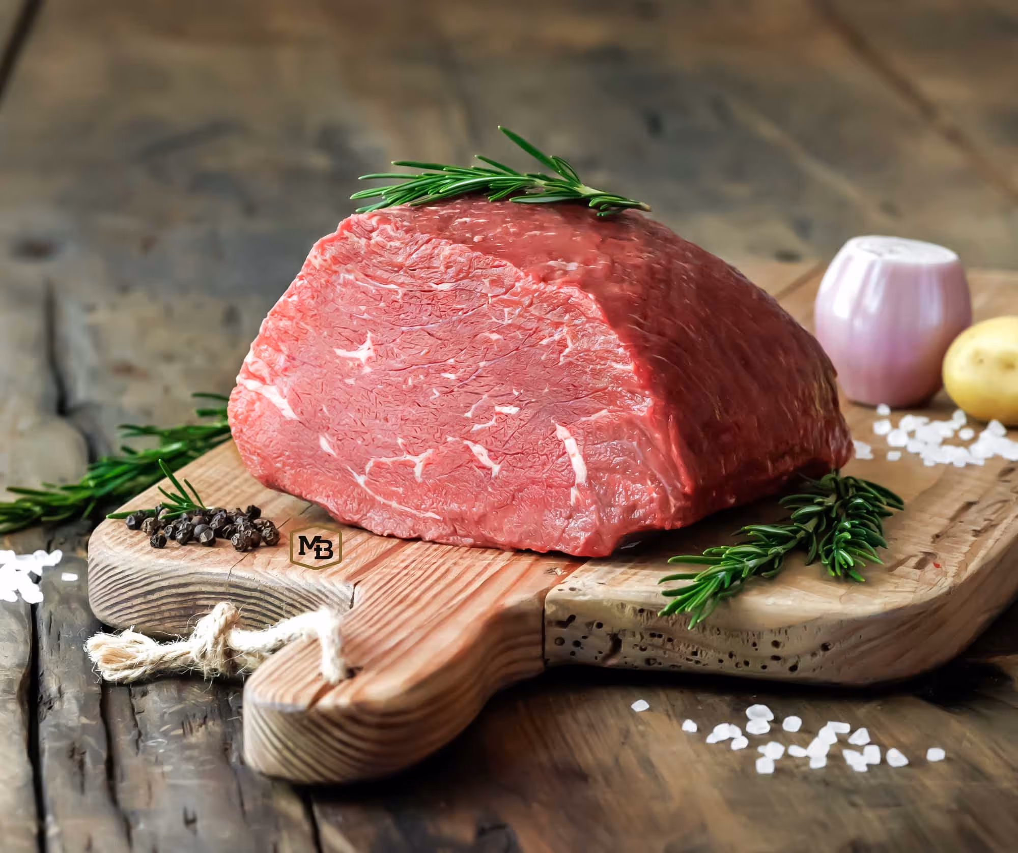 A MidAmerican Beef rump roast that was raised with no hormones on a local farm