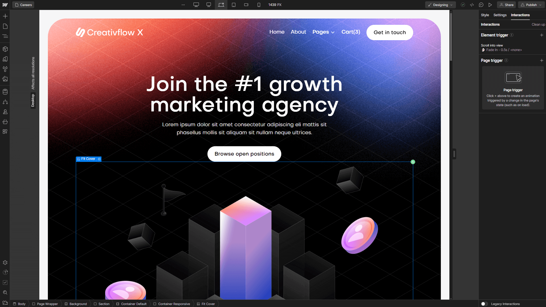 Animations - Creativflow X Webflow Template
