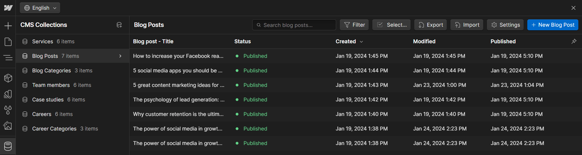 CMS Collection - Creativflow X Webflow Template