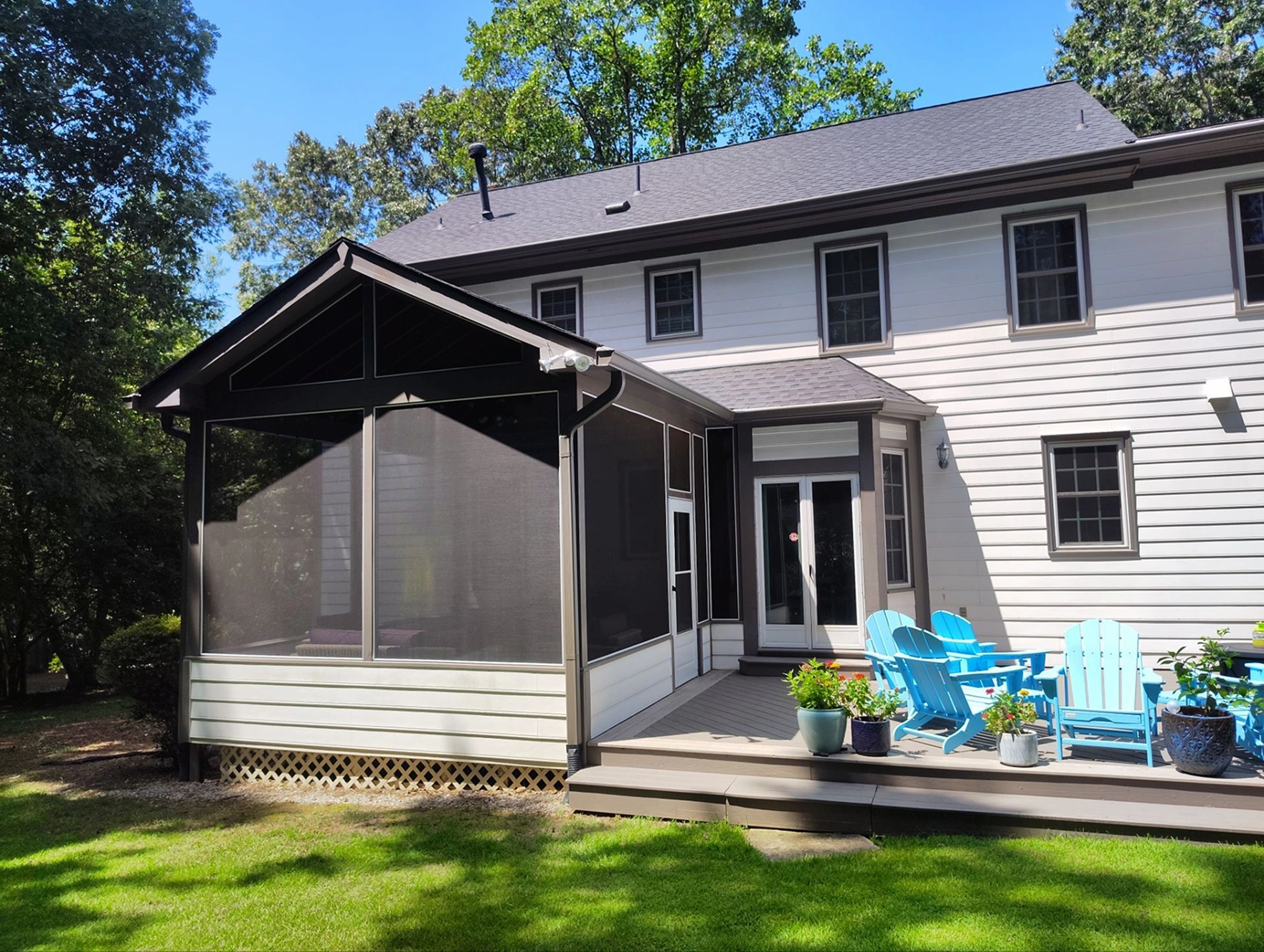 Exterior of a home after general exterior updates and improvements.