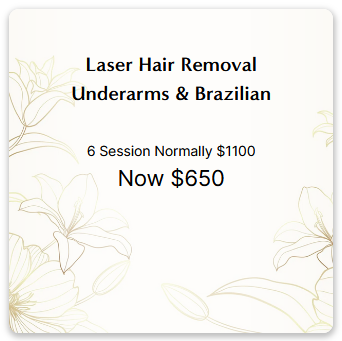 Laser Hair Removal - Underarms & Brazilian - 6 Sessions