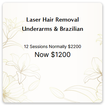 Laser Hair Removal - Underarms & Brazilian - 12 Sessions