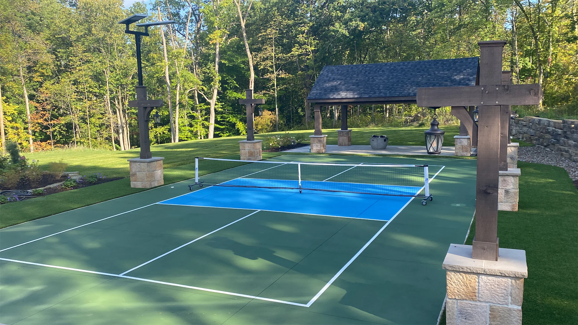 an outdoor tennis court