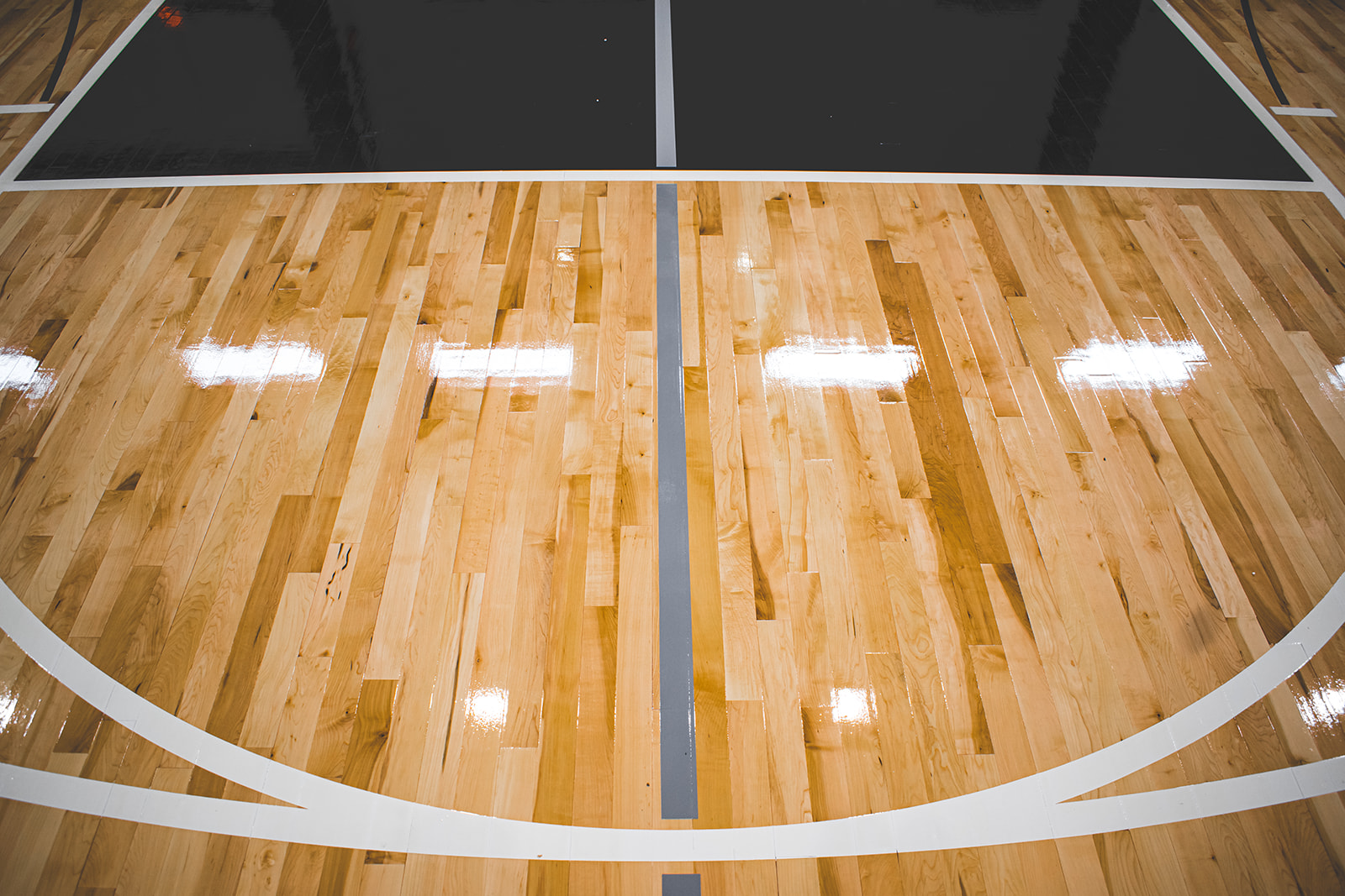 Wood basketball flooring
