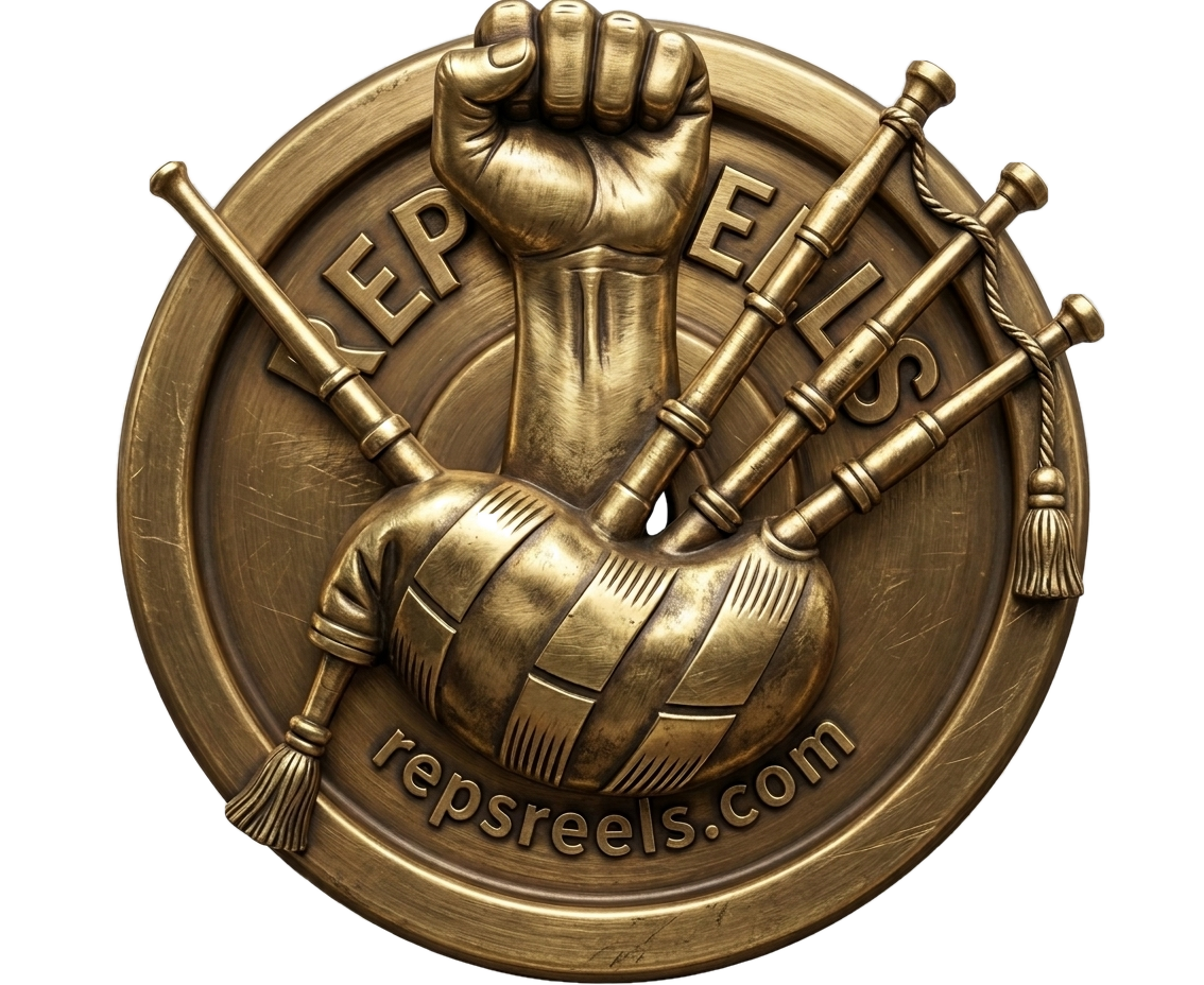 Reps & Reels brass crest