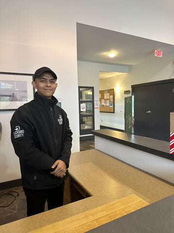 Blackbird Security guard inside Klahanie Canoe Club