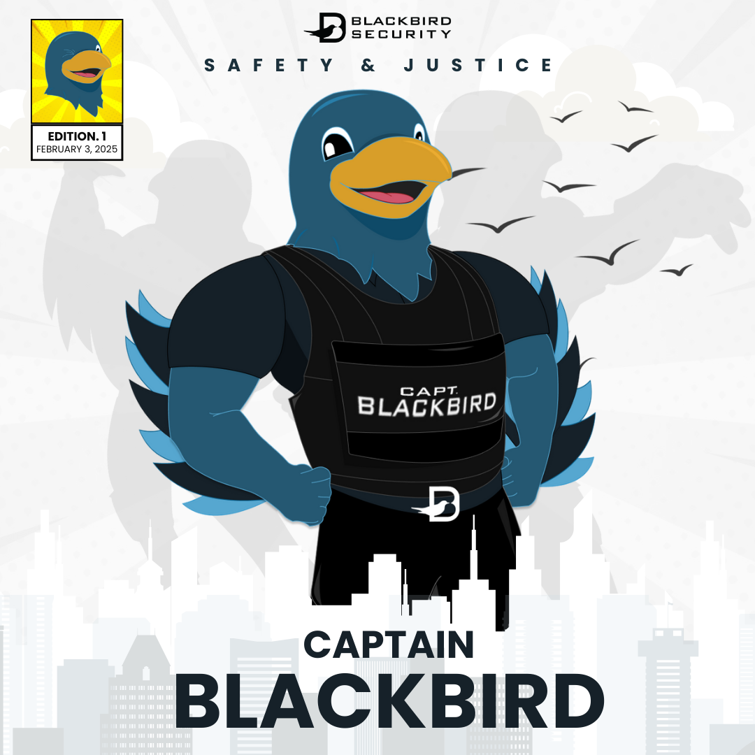 Captain Blackbird security mascot