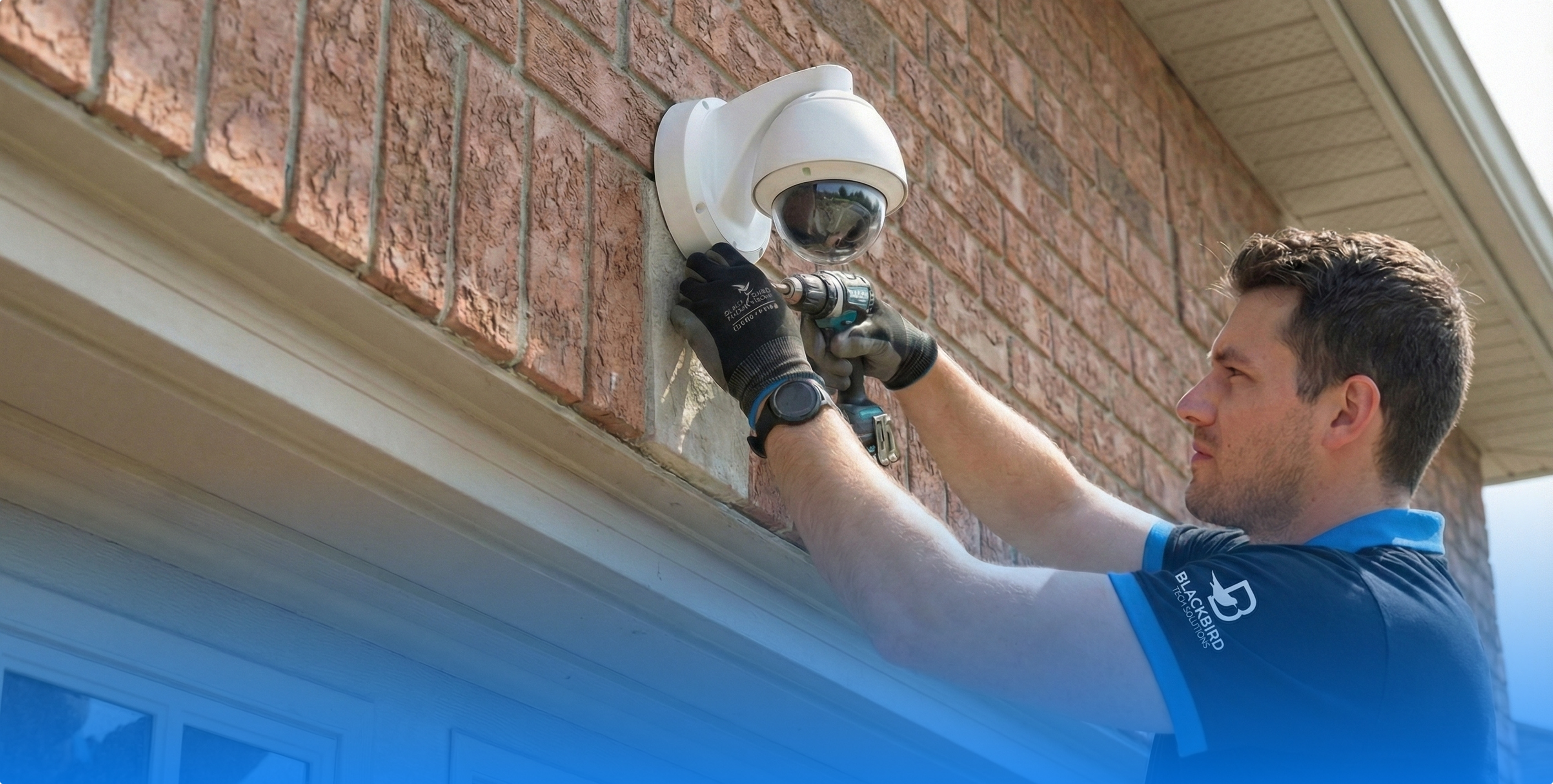 Blackbird technician installing camera