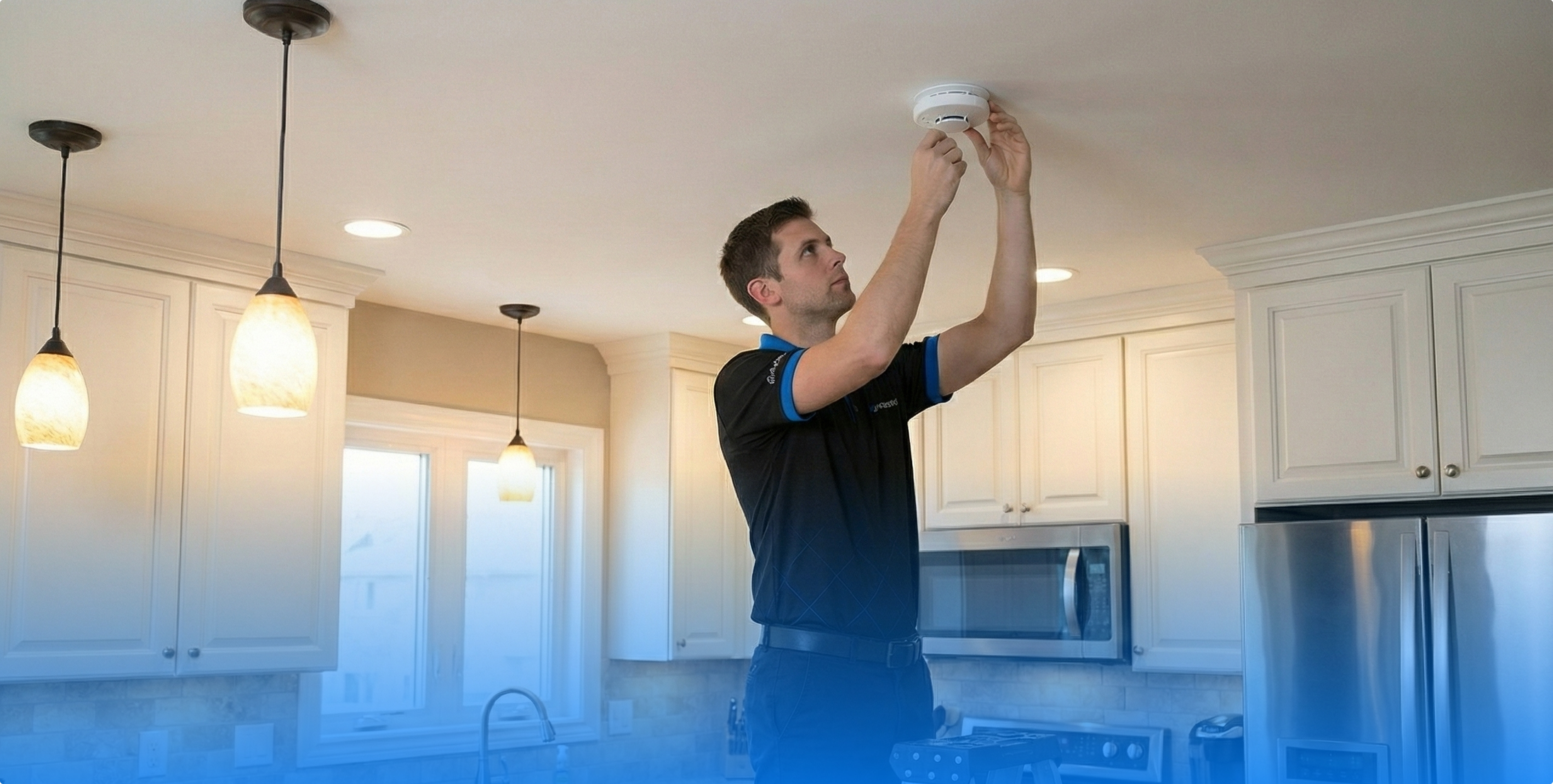 Blackbird technician installing fire systems