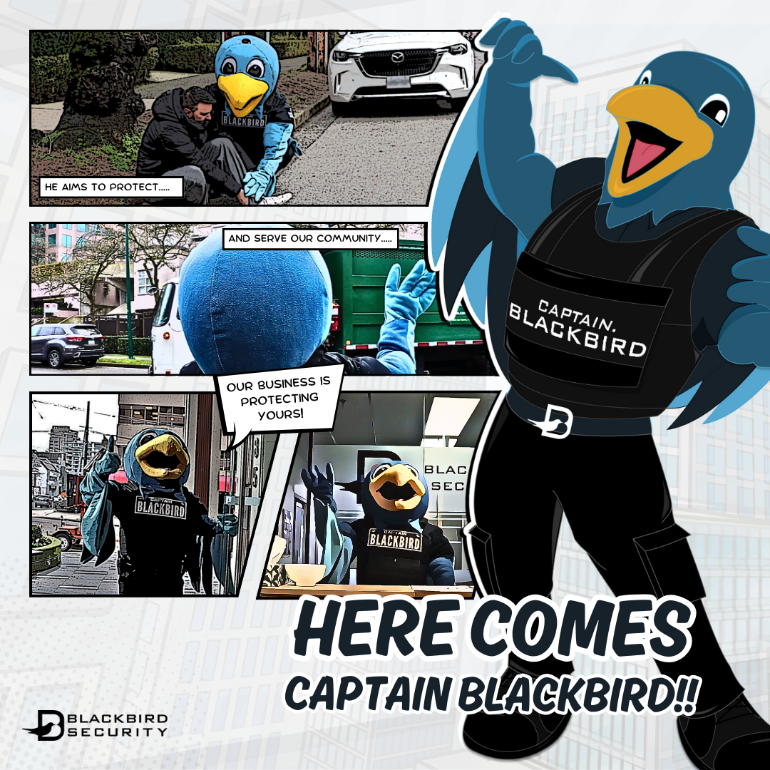Captain Blackbird security mascot comic strip