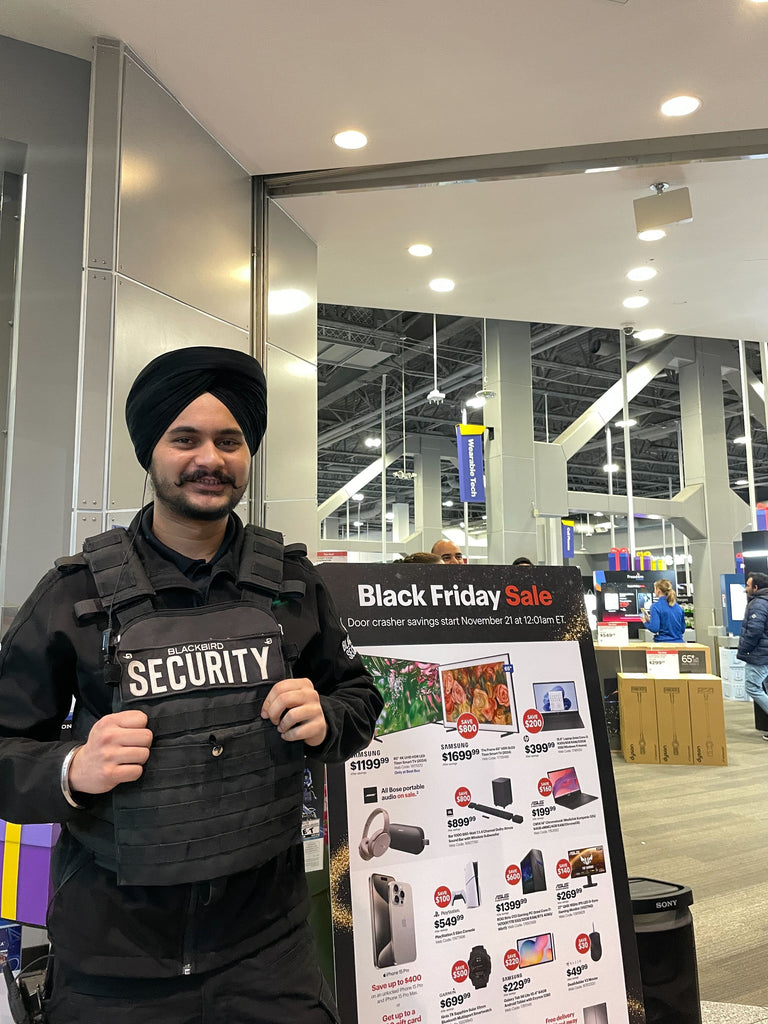 Blackbird Security retail security on Black Friday 2024 in Vancouver, BC, Canada. Best retail security guards Canada