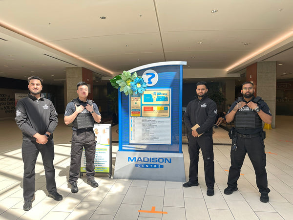Four Blackbird Security retail security guards at Maddison Centre