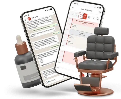 Telas do aplicativo Easy Salon