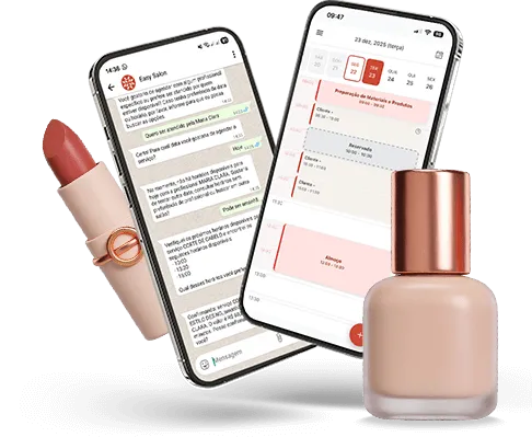 Telas do aplicativo da Easy Salon