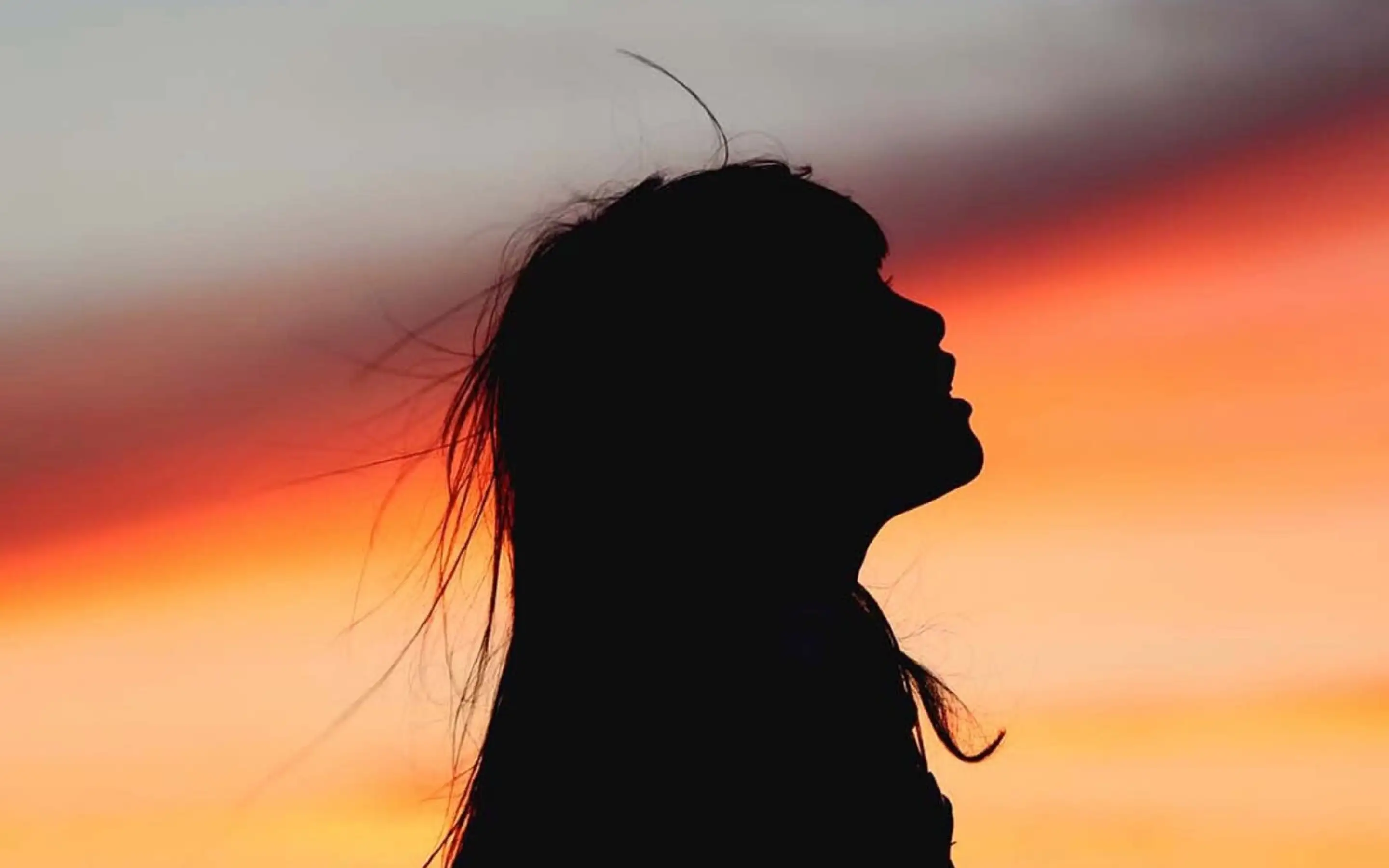 Picture of a girl at sunset