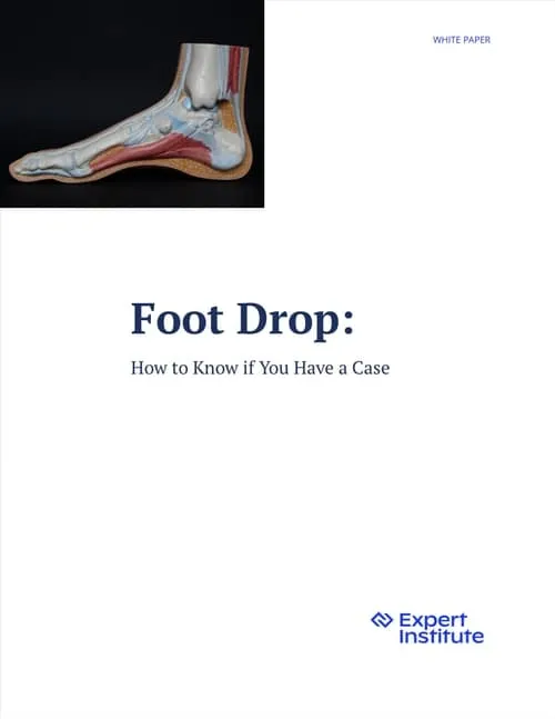First page of Expert Institute's white paper about foot drop.