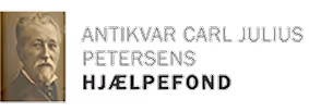 Portræt af ældre mand med overskriften Antikvar Carl Julius Petersens Hjælpefond.