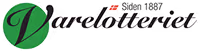 Varelotteriet logo med et grønt cirkelikon og sort V.