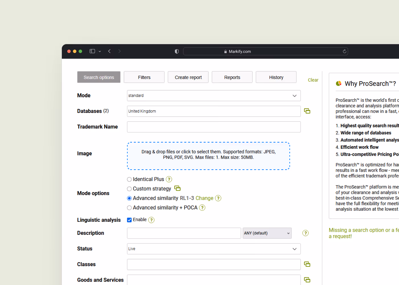 Markify ProSearch™ preview