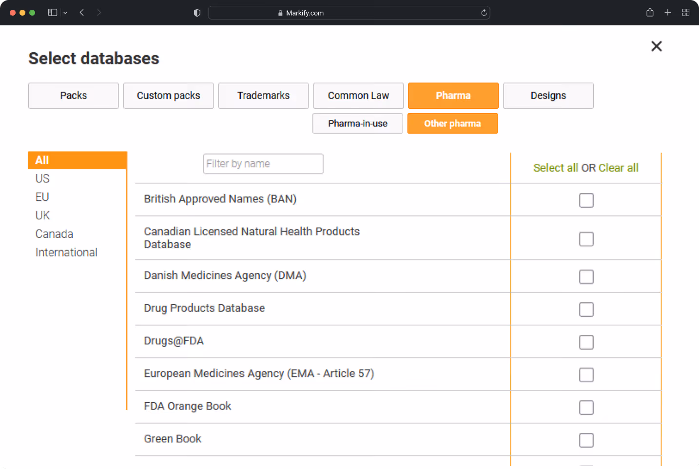 Markify Pharma Full interface mockup