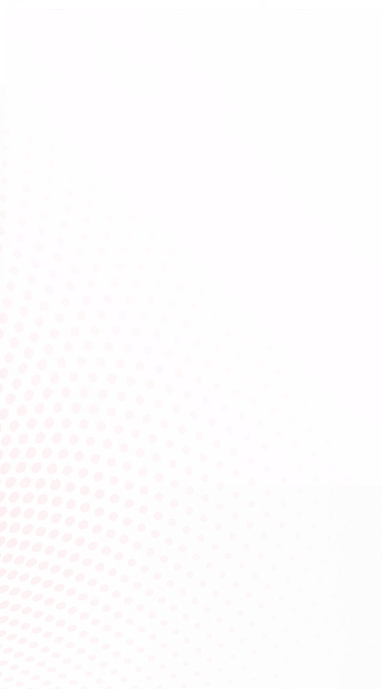 Close-up of a curved surface featuring a gradient of pink dots that decrease in size and spacing as they move upward on a white background.