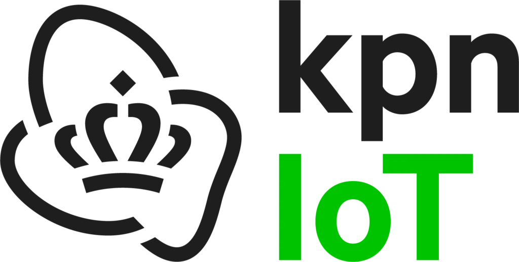 KPN IoT logo with a black crown emblem and the letters 'kpn' in black and 'IoT' in green.