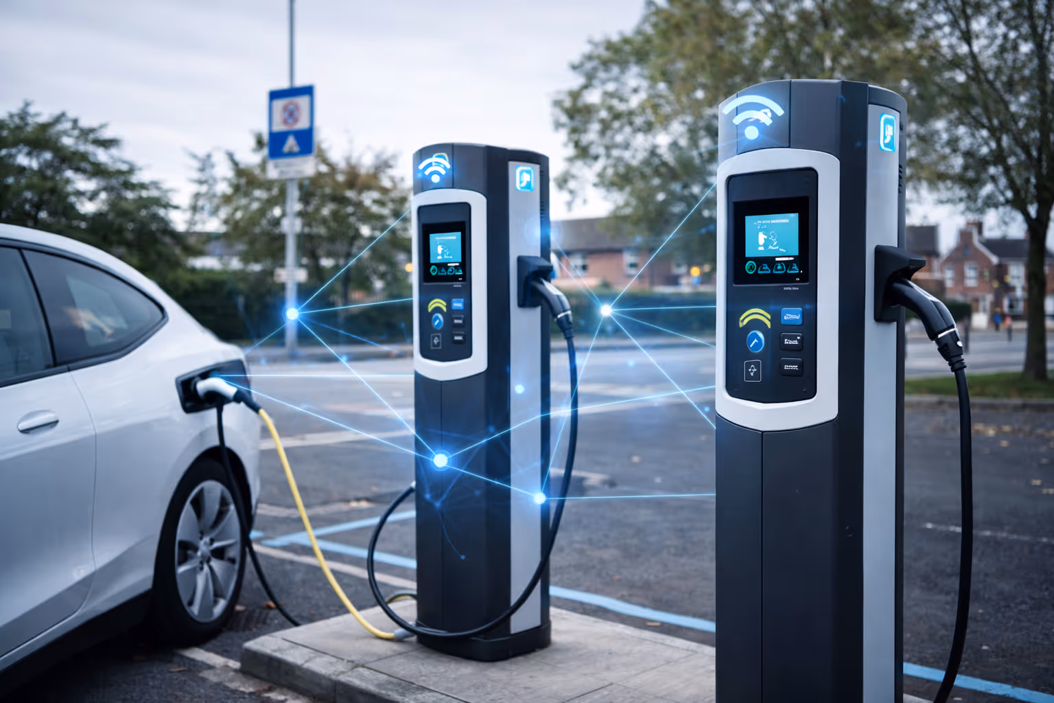 EV charging point using secure cellular connectivity for payment processing and remote monitoring