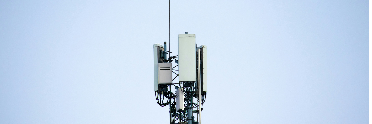 Image of a cellular base station on a blue background