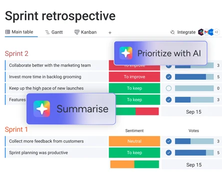 Automations en AI in monday dev voor standups en statusupdates