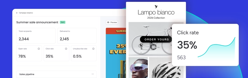 Campagne analytics en events zoals opens, clicks en bounces in monday campaigns