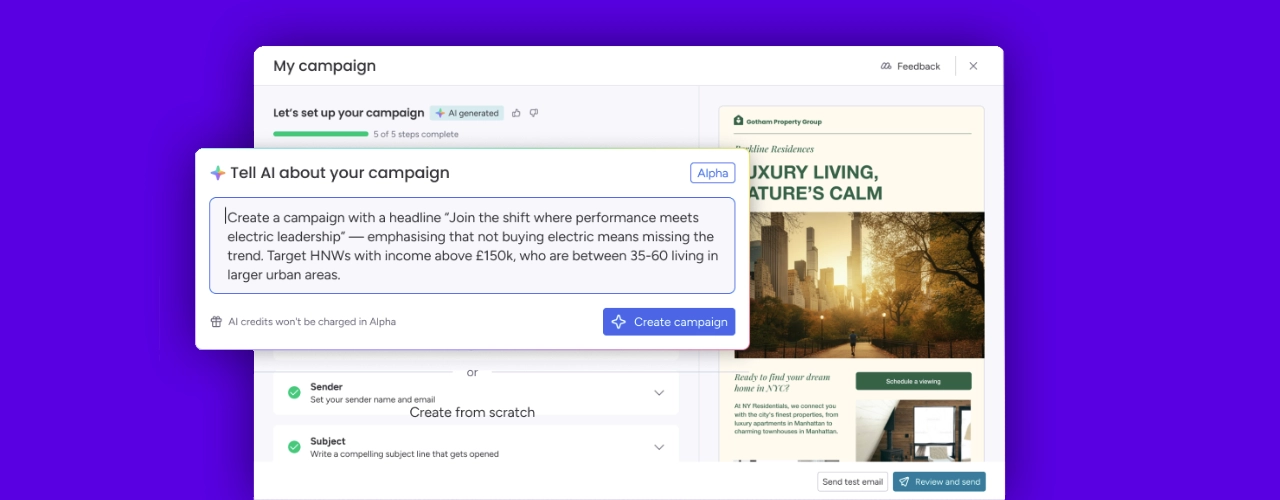Futuristisch bureau met zwevende digitale interfacepanelen, omringd door tablet, stylus en slimme klok in een zonnig, groen kantoor.