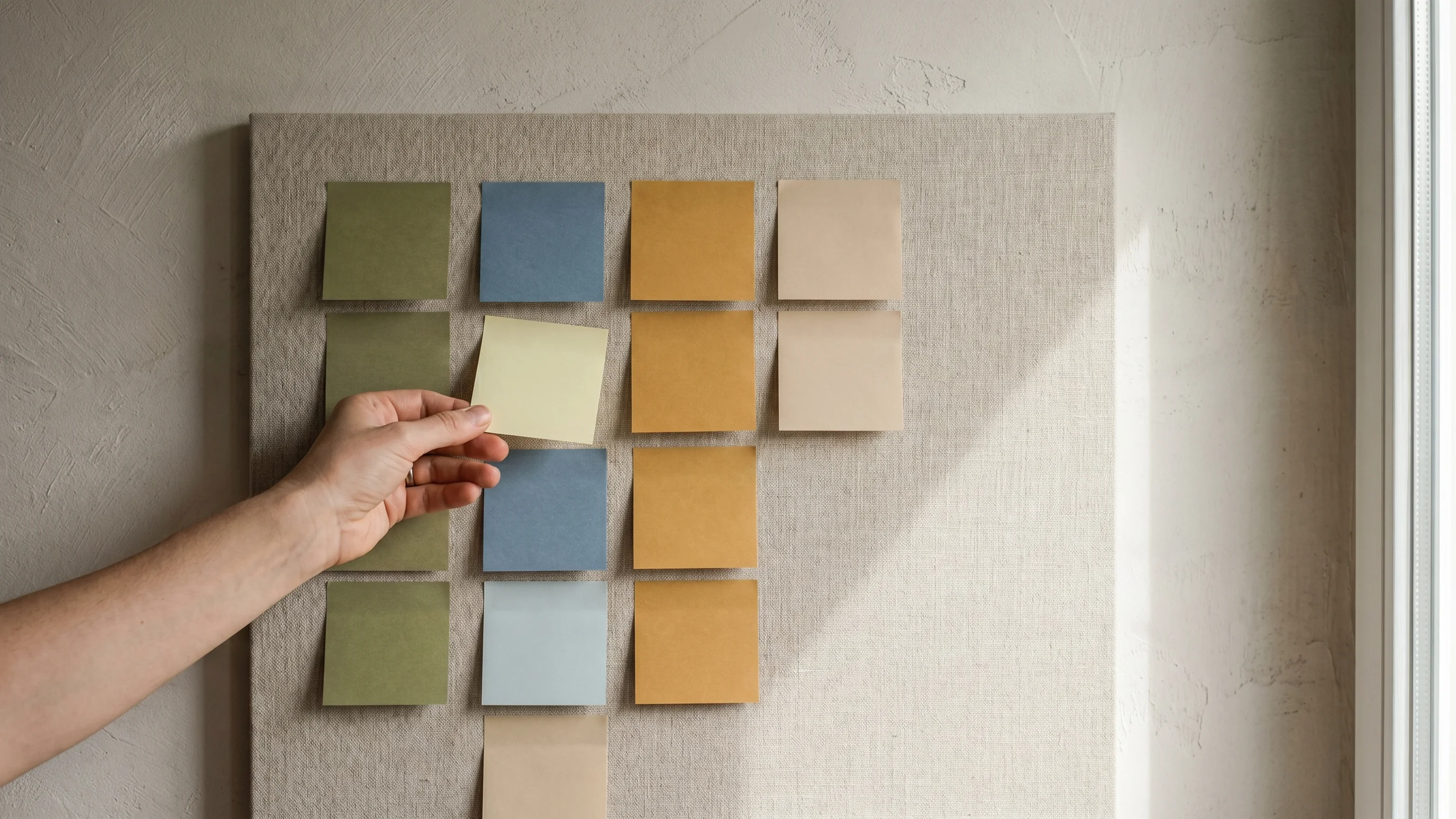 Procesanalyse met sticky notes op een prikbord als voorbereiding op een monday.com workflow-inrichting