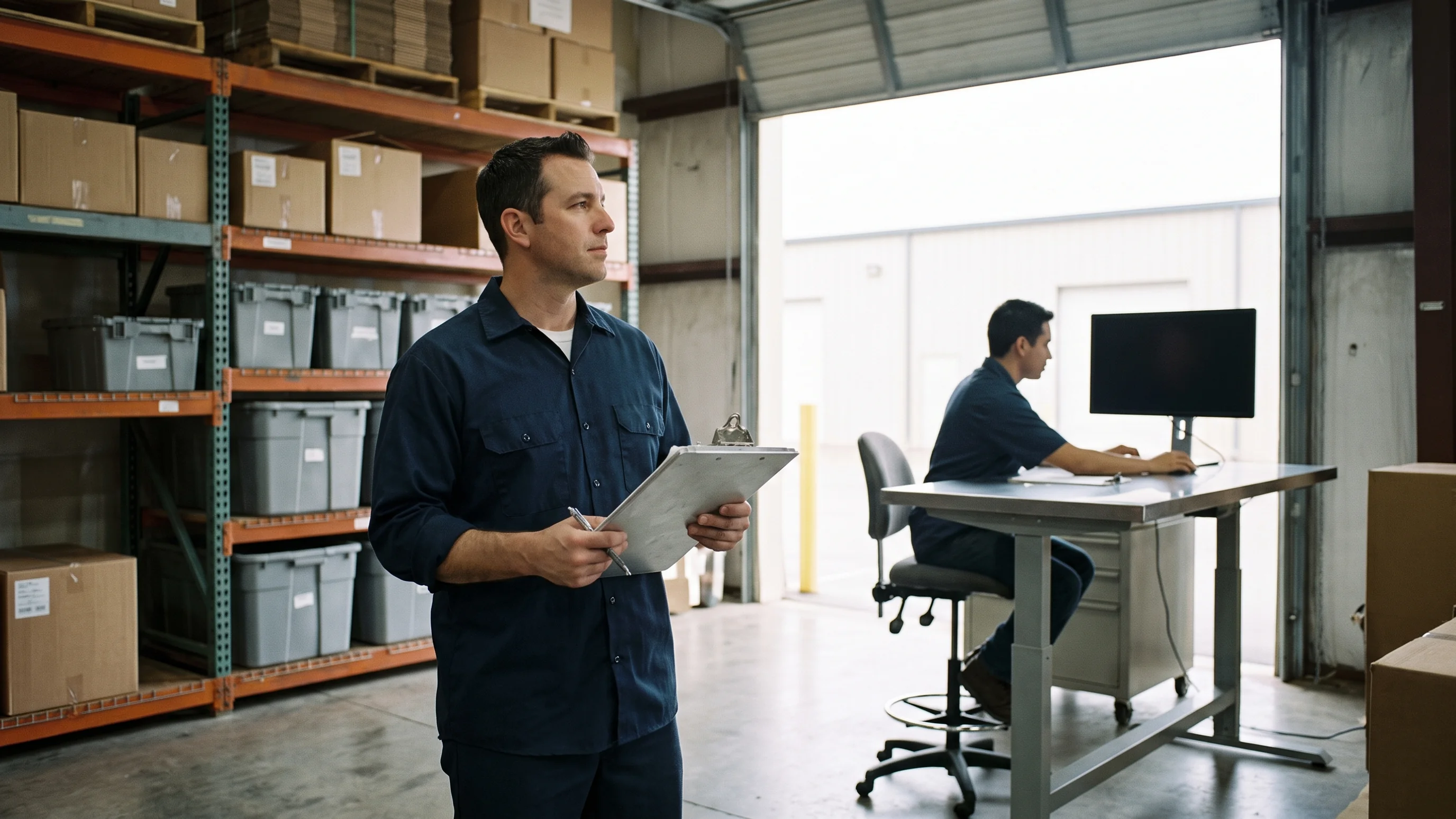 Medewerker in magazijn met voorraad en logistiek — ERP-processen in een groeiende organisatie