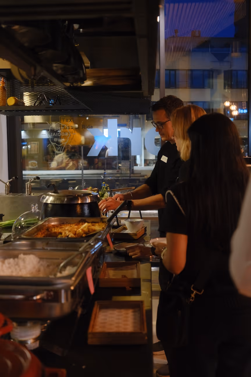 An impression of the SPEN dinner event with great food at The Student Hotel in Eindhoven