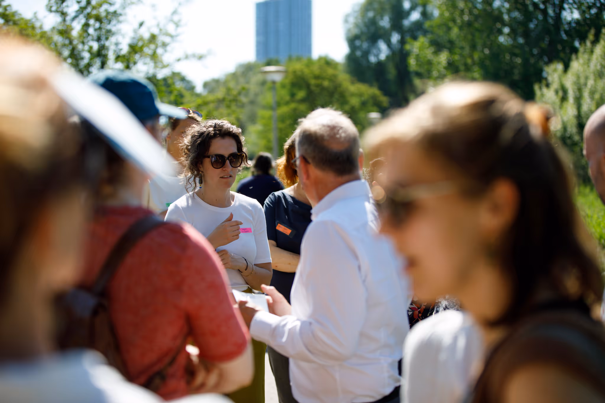 Chiara and Marcel talking during the SPEN summer event