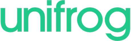 Unifrog brand name in green lowercase letters.