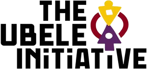 The Ubele Initiative text alongside a yellow and purple layered geometric flower logo with a red circular arc.