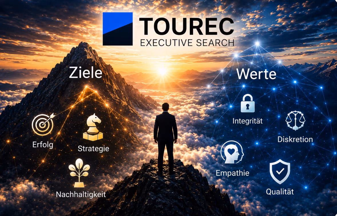 Das Bild beschreibt die Ziele & Werte von TOUREC Executive Search