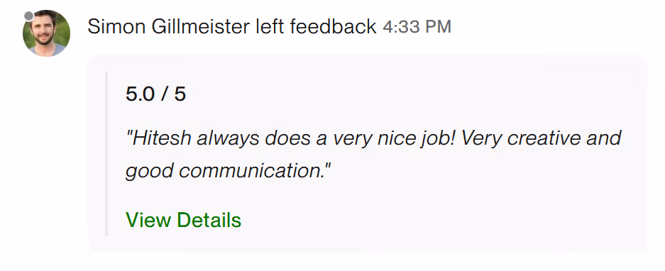 Simon Gillmeister from Schnaud writing how everything went well with Hitesh in terms of YouTube management for his channel.