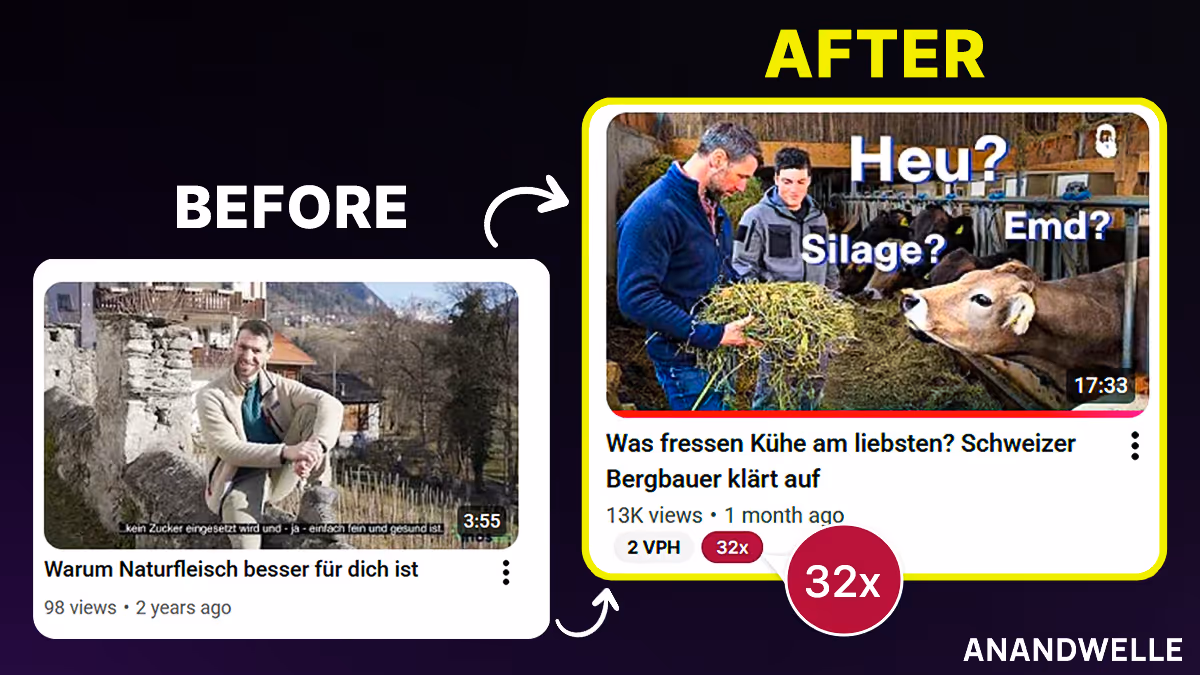 Case Study showing how Anandwelle helped 32x the views of Alpahirt's channel using Content Strategy, Ideation, Editing, SEO, Video Editing and Thumbnail Design.