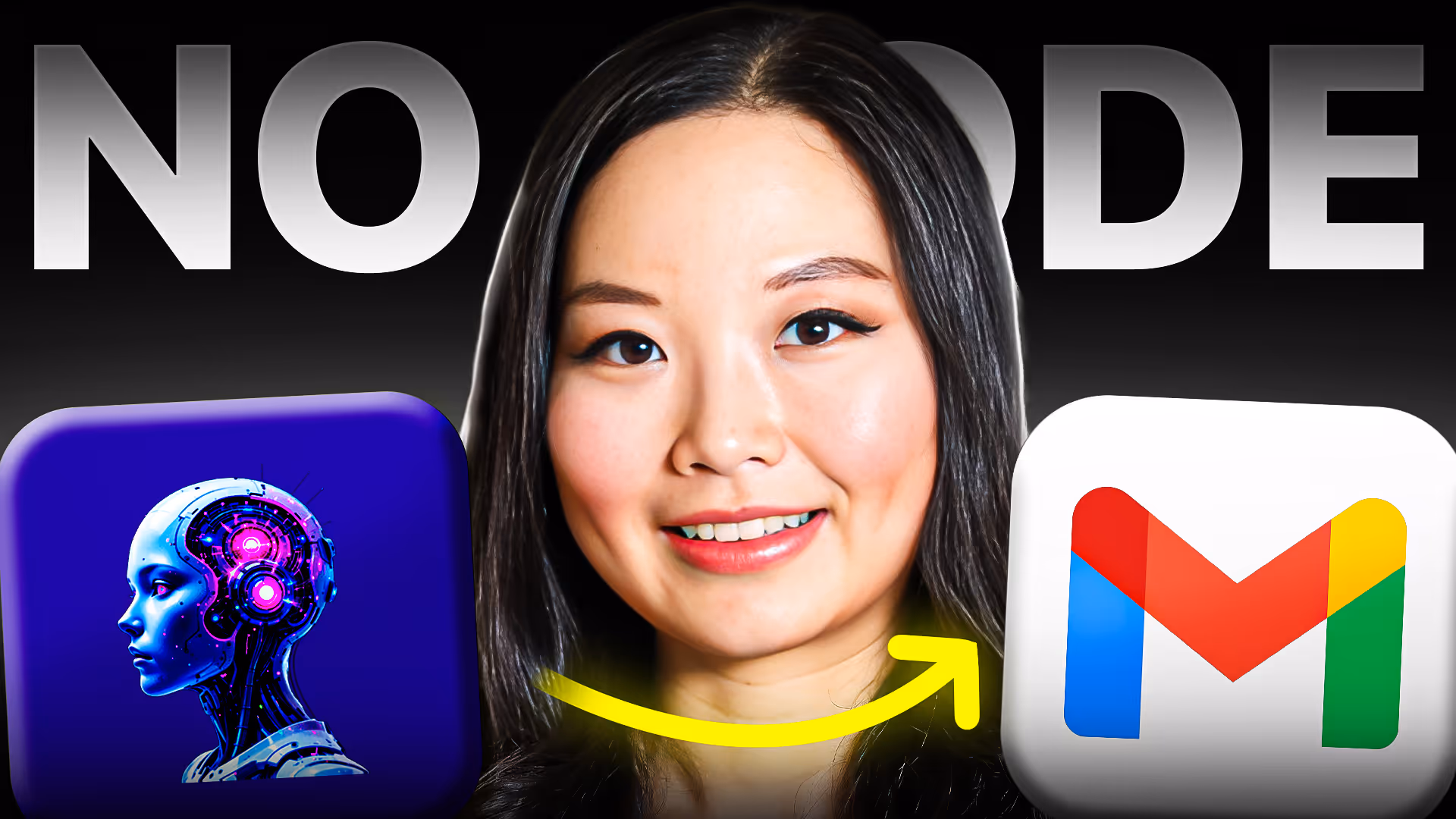 YouTube Thumbnail design for No Code Productivity Channel.