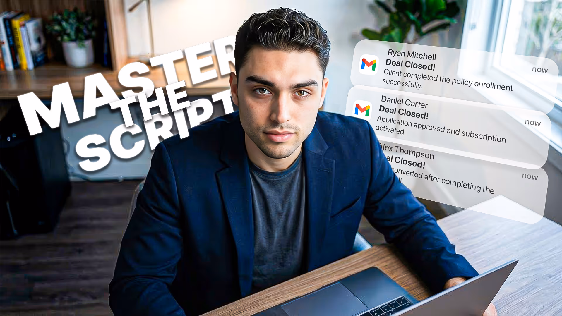 YouTube Thumbnail design for a Sales Closer Channel.