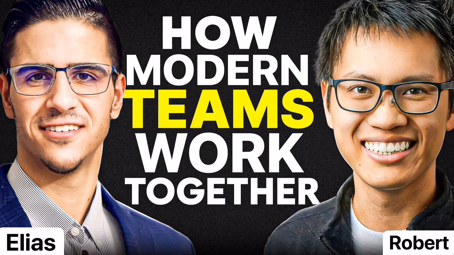 YouTube Thumbnail for a B2B Podcast.