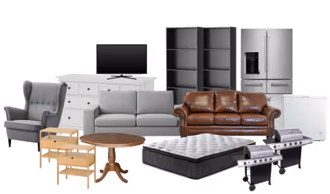 Various household items like furniture and appliances