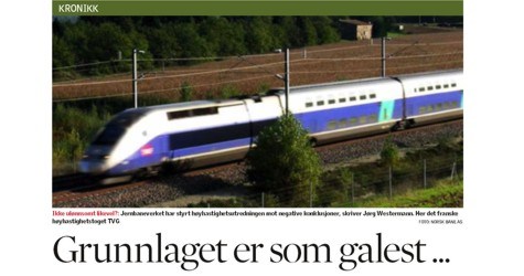 Illustrasjon til: Kronikk om lyntog i Nationen