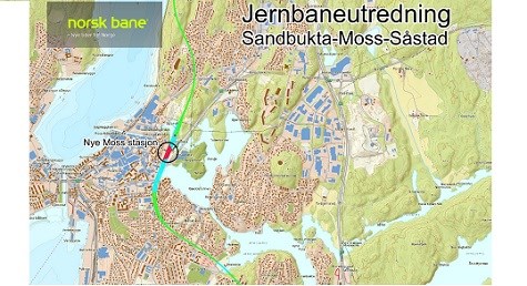 Illustrasjon til: Utredning alternativ jernbanetrasé Sandbukta–Moss–Såstad